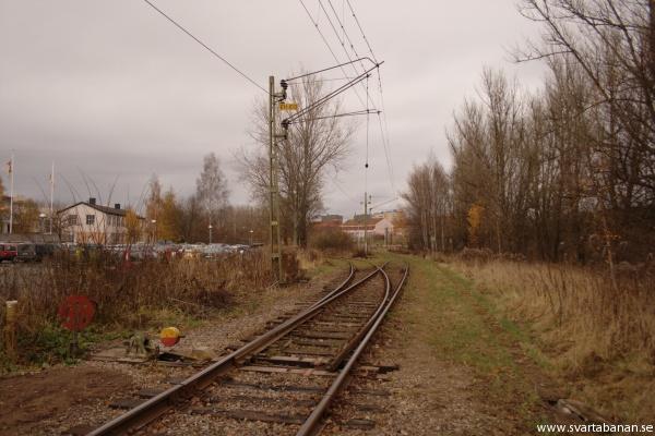 Växeln vid Nerikes Allehanda i riktning mot Örebro S den 5 november 2007. - klicka för att stänga rutan