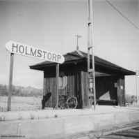 Holmstorp hållplatskur 1950. - klicka för att förstora