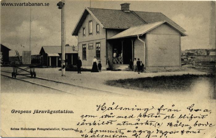 Gropens station i början av 1900-talet. - klicka för att stänga rutan