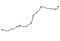 Den röda punkten visar platsen för Ingvaldstorp längs Svartåbanan - klicka för att förstora