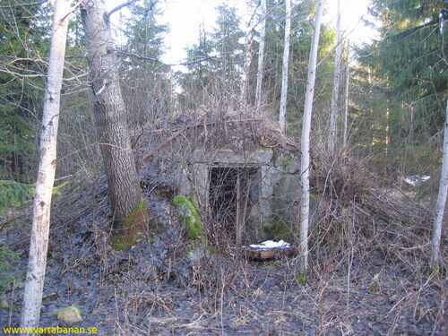 Ängslättens banvaktstugas jordkällare den 5 januari 2005. - klicka för att förstora