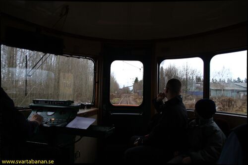 Utsikt från dieselmotorvagn YBo7 1177 den 8 december 2007. - klicka för att förstora
