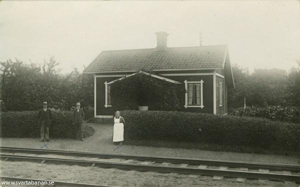 Holmstorp banvaktstuga omkring 1925-1930. - klicka för att stänga rutan
