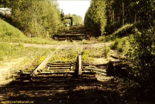 Bangården i Latorpsbruk under rivning den 27 maj 1991. - klicka för att förstora Bangården i Latorpsbruk under rivning den 27 maj 1991. - klicka för att förstora