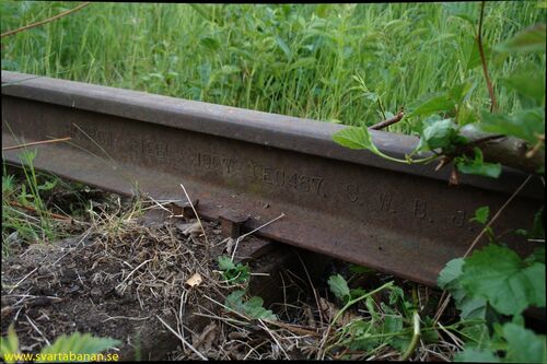 Räl vid Karlslund den 9 juni 2008. - klicka för att förstora