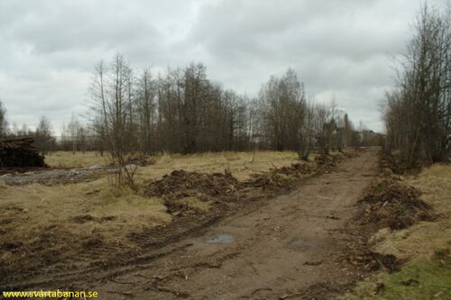 Platsen för Skråmsta hållplats den 27 november 2009. - klicka för att förstora