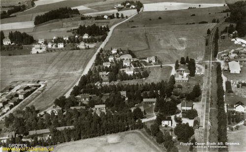 Flygfoto över Gropen på 1950-talet. - klicka för att förstora