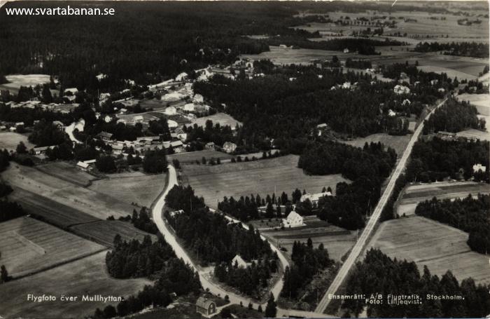 Flygfoto över Mullhyttan före 1947. - klicka för att stänga rutan
