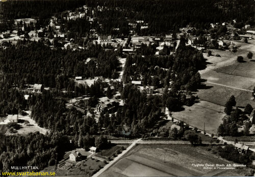 Flygfoto över Mullhyttan mellan 1951 och 1964. - klicka för att förstora