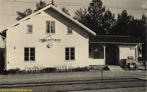 Stationshuset i Mullhyttemo någon gång ,mellan 1947 och 1953. - klicka för att förstora