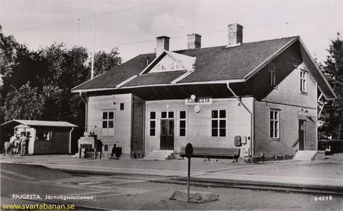 Fjugesta stationshus på 1950-talet. - klicka för att förstora